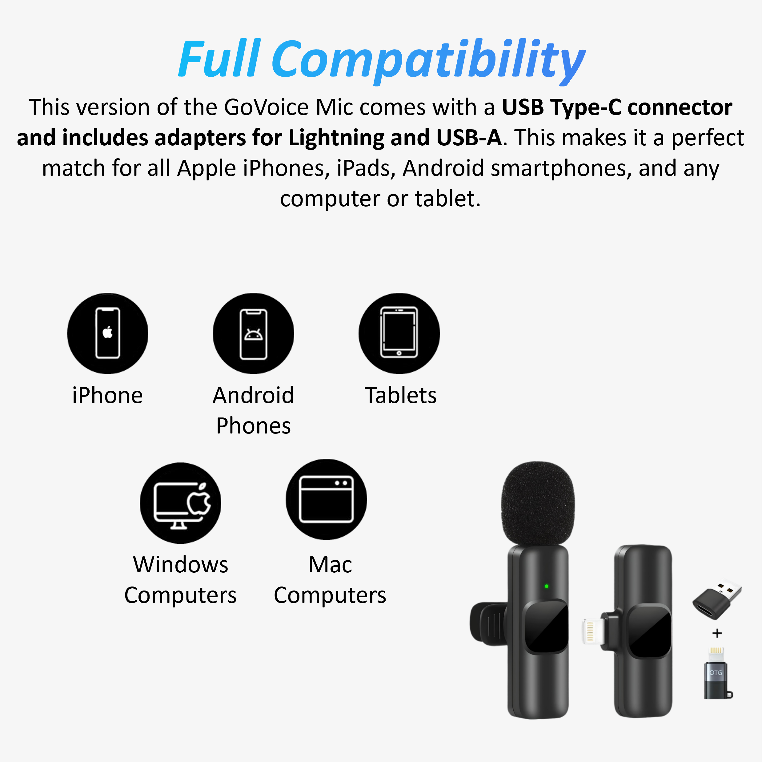 #Microphone Kit_1 Mic with Lightning and Type-C Adapters